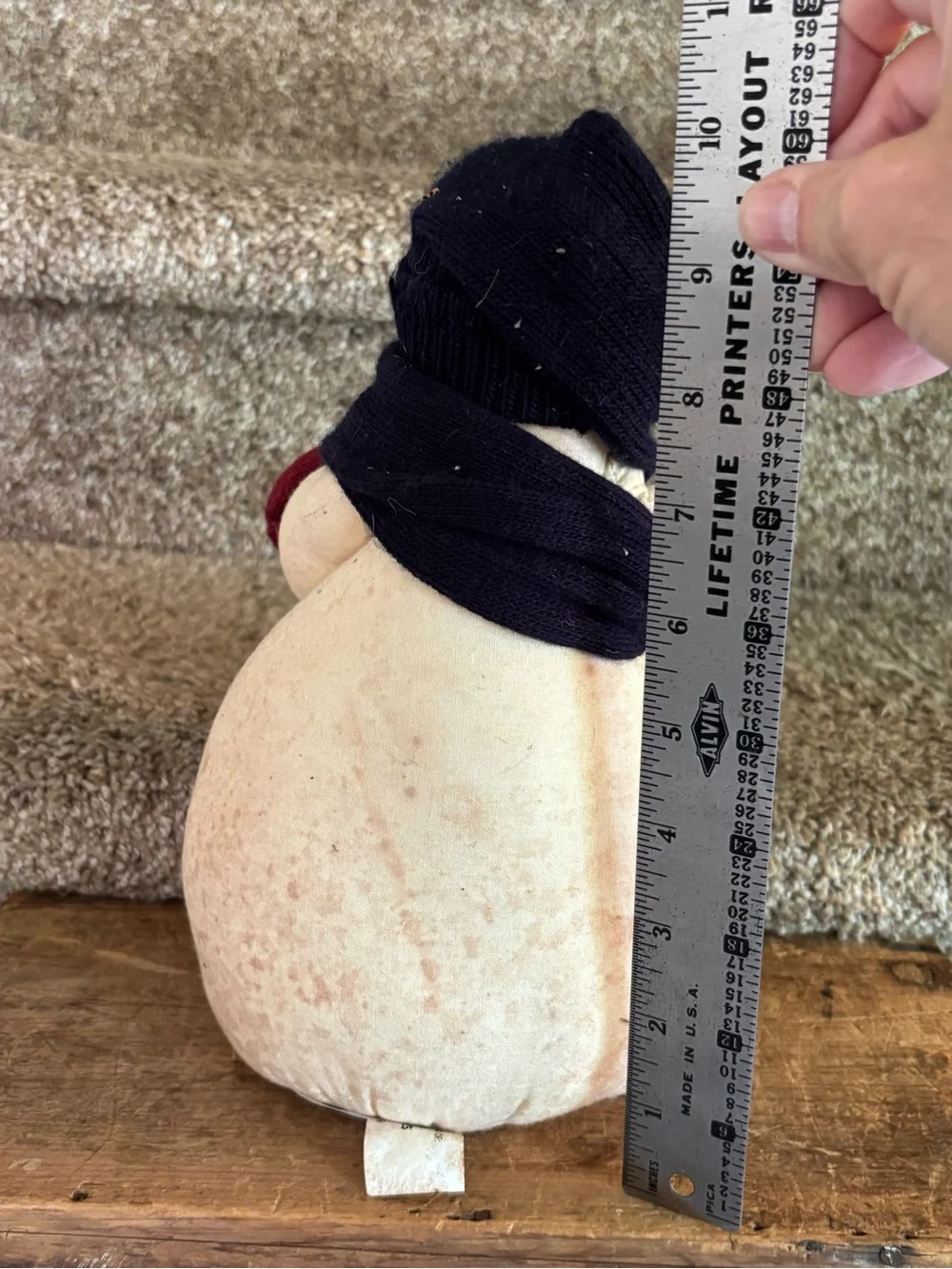 Plush 'Byrrr' Snowman Accent - Maroon Mittens & Navy Hat